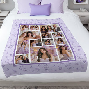 Lavender Mis Quince Años Quinceanera Fleece Blanket