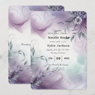 Lavender Mist and Watercolor Whispers Wedding Invitation