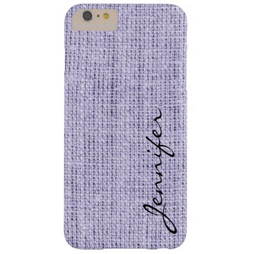 Lavender mist Burlap Rustic Linen Monogram Barely There iPhone 6 Plus Case