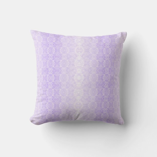 Lavender Mist Damask Throw Pillow (Front)