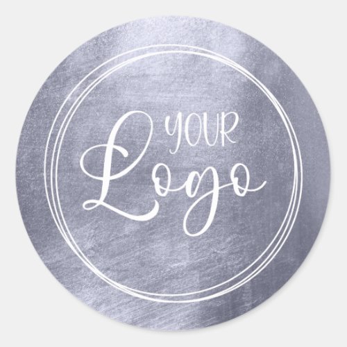 Lavender Mist Shiny Faux Foil for Your Logo Classic Round Sticker