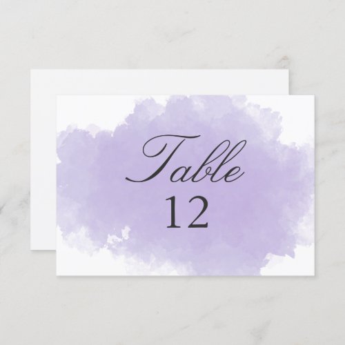 Lavender Mist  Table Number Card