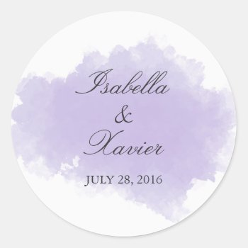 Lavender Mist | Wedding Favor Sticker by PinkMoonPaperie at Zazzle