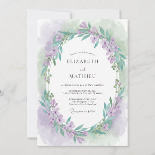 Lavender Misty Spring Wedding Invitation