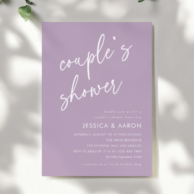 Lavender Modern Boho Couple's Shower Invitation (Creator Uploaded)