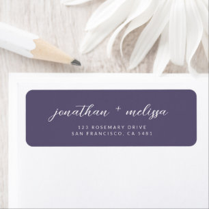 Lavender Modern Calligraphy Script Wedding Address Label