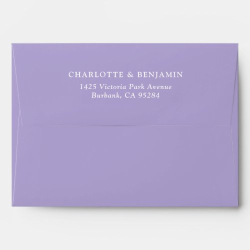 Lavender Modern Custom Wedding 525x725 Envelope