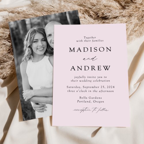 Lavender Modern Elegance Photo Wedding Invitation