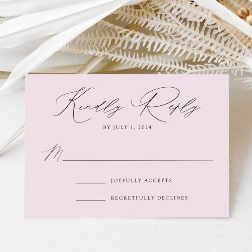 Lavender Modern Elegance Wedding RSVP Card