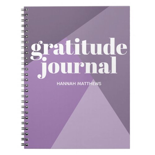 Lavender Modern Geometric Gratitude  Notebook