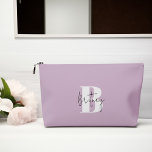Lavender Modern Minimalist Monogrammed Accessory Pouch<br><div class="desc">Modern Minimalist Monogrammed design.</div>