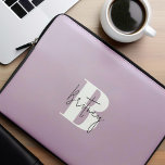 Lavender Modern Minimalist Monogrammed Laptop Sleeve<br><div class="desc">Modern Minimalist Monogrammed design.</div>