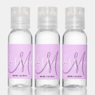 Lavender Modern Monogram Customizable Hand Sanitizer