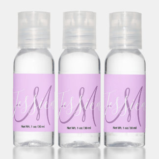 Lavender Modern Monogram Customizable Hand Sanitizer