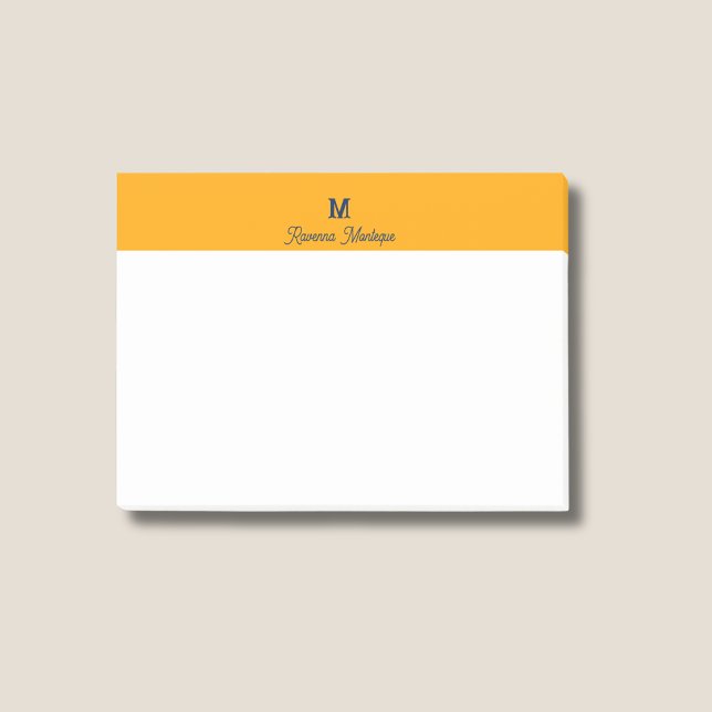 Lavender Modern Personalized Name Letter Monogram Post-it Notes (Creator Uploaded)