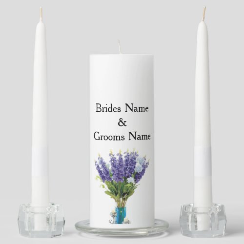 Lavender Modern Simple Elegant Wedding Ideas Unity Candle Set