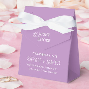 Lavender Modern the Night Before Rehearsal Dinner Favor Boxes