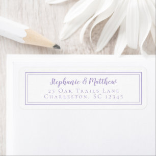 Lavender Modern Wedding RSVP Return Address Label