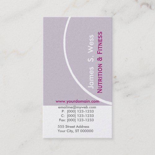 Lavender Modernist Pre_Made Custom Business Card