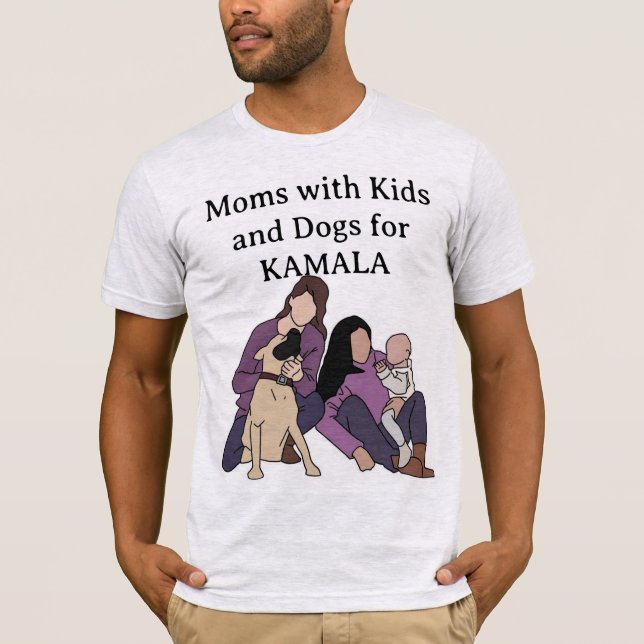 Lavender - Mom Kid and Dog for Kamala Tshirt (Front)