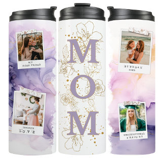 Lavender Mom Photo Coffee Travel Tumbler Mug