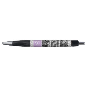 Lavender Monogram and Photo Collage Pen