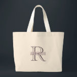 Lavender Monogram Bridesmaid  Large Tote Bag<br><div class="desc">Lavender Monogram Bridesmaid Large Tote.</div>