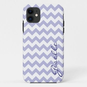 Lavender Monogram Chevron Zigzag Pattern Iphone Iphone 11 Case by Case_by_Case at Zazzle