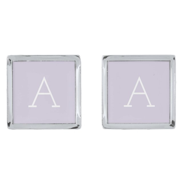 Lavender Monogram Cufflinks (Front)