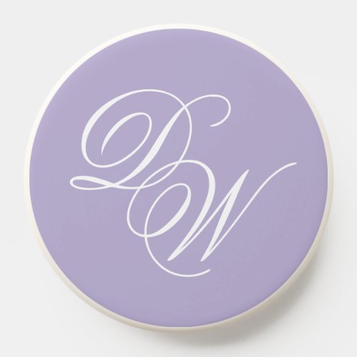 Lavender Monogram  Elegant Script 2 Letters Purple PopSocket