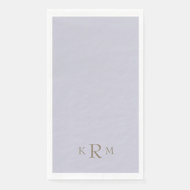 Lavender Monogram Paper Guest Towels (Front)