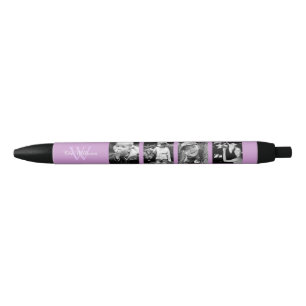 Lavender Monogram Photo Collage Pen