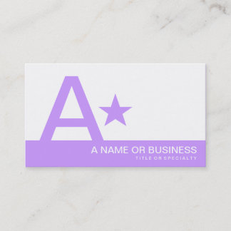 lavender monogram star business card