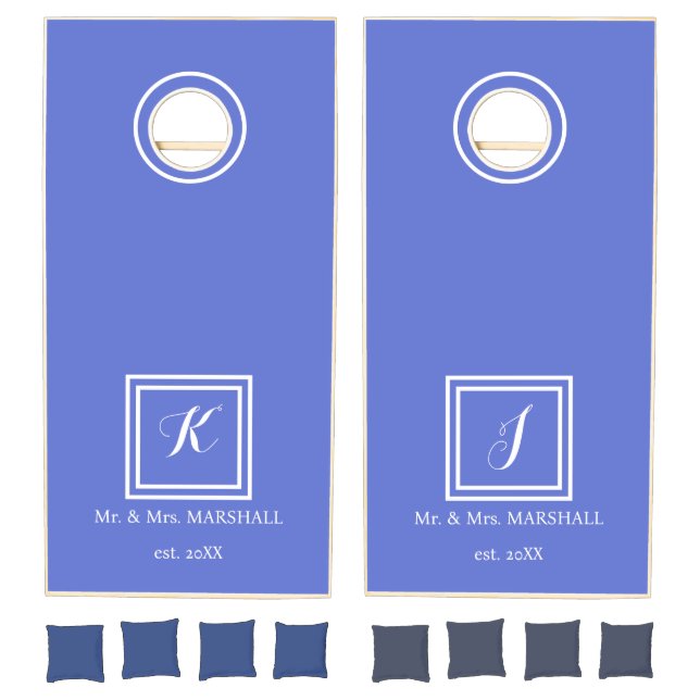 Lavender Monogram Wedding Cornhole Set (Set)
