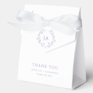 Lavender Monogram Wedding Favor Boxes