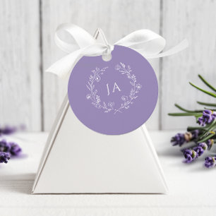 Lavender Monogram Wedding Favor Tags