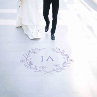 Lavender Monogram Wedding Floor Decal