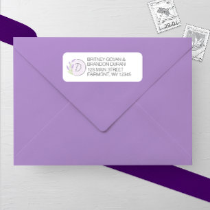 Lavender Monogram Wedding Return Address Label