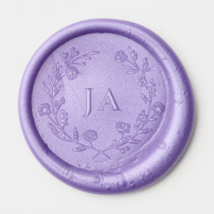 Lavender Monogram Wedding Wax Seal Sticker
