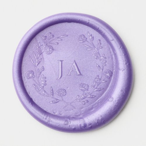 Lavender Monogram Wedding Wax Seal Sticker