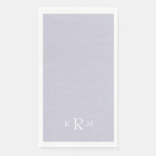Lavender Monogram White Text Paper Guest Towels