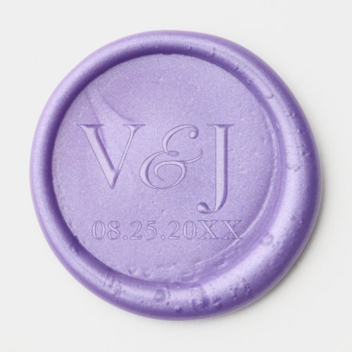 Lavender Monograms Bride Groom DIY Wedding Wax Seal Sticker