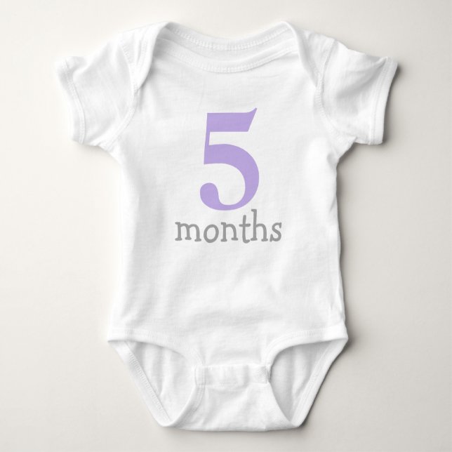 Lavender Monthly Milestones Baby Bodysuit (Front)