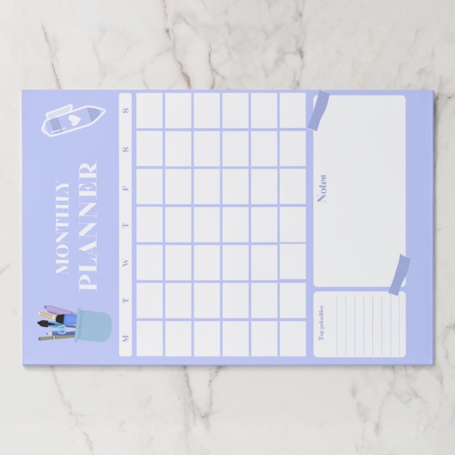 Lavender Monthly Planner Layout Art Paper Pad (Front)