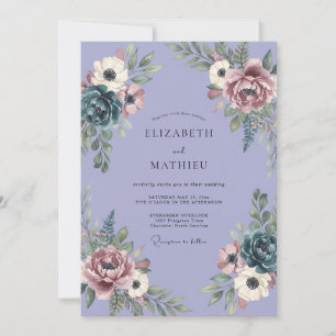 Lavender Moody Vintage Wedding Invitation