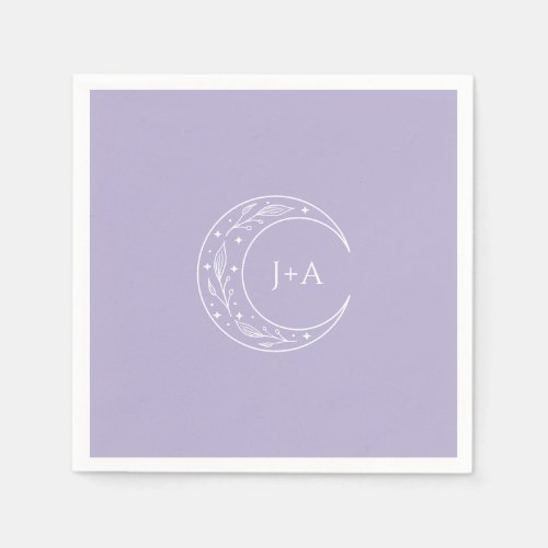 Lavender Moon Whimsical Wedding Napkins