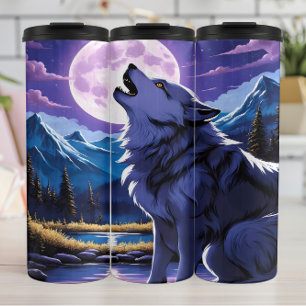 Lavender Moon Wolf's Lonely Call Thermal Tumbler