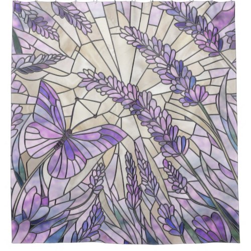 Lavender Morning Bliss _ Mosaic Art Shower Curtain