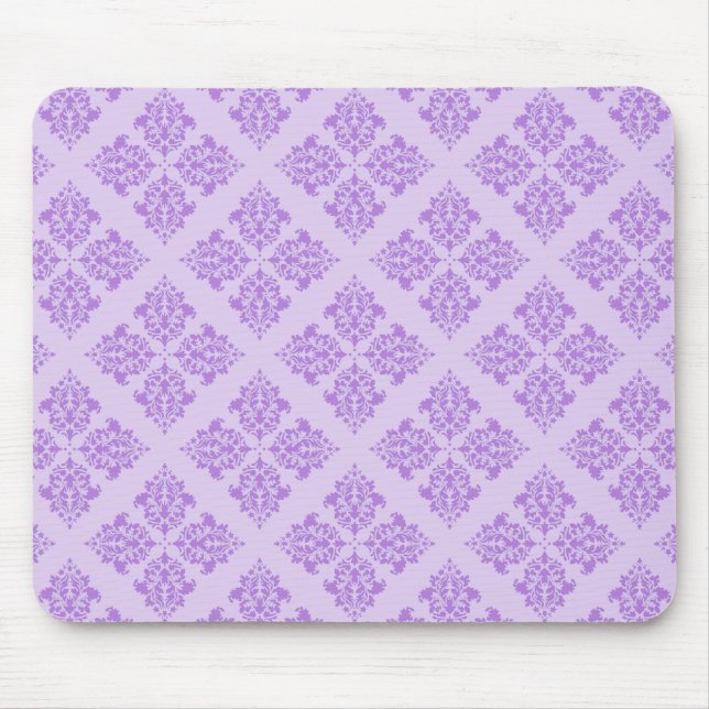 Lavender Moroccan Damask Mouse Pad (Front)