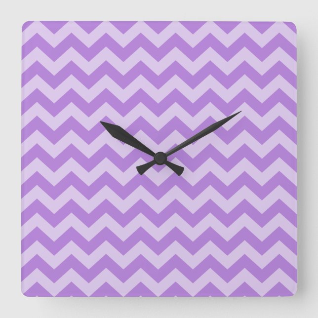 Lavender Moroccan Moods Chevrons Square Wall Clock (Front)